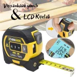 3 az 1-ben digitális mérőszalag LCD kijelzővel -  5M szalag + 40M lézer 