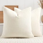 Elegáns kordbársony díszpárna huzat 45X45 cm - Krémfehér