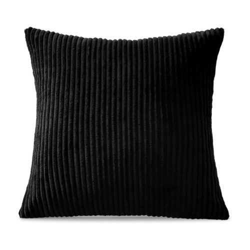 Elegáns kordbársony díszpárna huzat 45X45 cm - Fekete