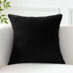 Elegáns kordbársony díszpárna huzat 45X45 cm - Fekete