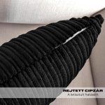 Elegáns kordbársony díszpárna huzat 45X45 cm - Fekete