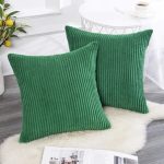 Elegáns kordbársony díszpárna huzat 45X45 cm - Zöld