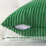 Elegáns kordbársony díszpárna huzat 45X45 cm - Zöld