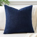 Elegáns kordbársony díszpárna huzat 45X45 cm - Sötétkék