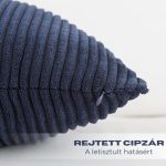 Elegáns kordbársony díszpárna huzat 45X45 cm - Sötétkék