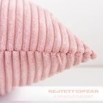 Elegáns kordbársony díszpárna huzat 45X45 cm - Rózsaszín