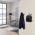 Suport de hârtie igienică de perete cu 2 cârlige de agățare - Argintiu