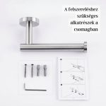 Suport de hârtie igienică de perete cu 2 cârlige de agățare - Argintiu