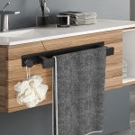 Suport multifuncțional pentru prosoape cu cuier și 2 cârlige - Negru