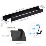 Suport multifuncțional pentru prosoape cu cuier și 2 cârlige - Negru