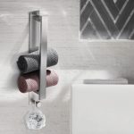 Suport multifuncțional pentru prosoape cu cuier și 2 cârlige - Argintiu