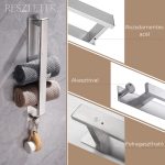 Suport multifuncțional pentru prosoape cu cuier și 2 cârlige - Argintiu