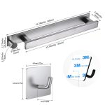 Suport multifuncțional pentru prosoape cu cuier și 2 cârlige - Argintiu