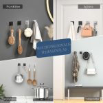 Suport multifuncțional pentru prosoape cu cuier și 2 cârlige - Argintiu