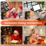 Radiator cu efect de flacără, unghi reglabil, încălzitor ceramic PTC, telecomandă - negru