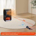 Radiator cu efect de flacără, unghi reglabil, încălzitor ceramic PTC, telecomandă - negru