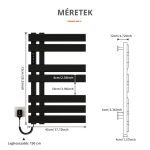 Calorifer inteligent cu brațe pătrate, R530 - Negru