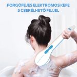 Perie de baie electrică rotativă cu 5 capete înlocuibile - Alb-Albastru