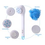 Perie de baie electrică rotativă cu 5 capete înlocuibile - Alb-Albastru