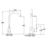 Baterie de chiuvetă Zegor cu monocomandă, din oțel inoxidabil - SAP4-A090