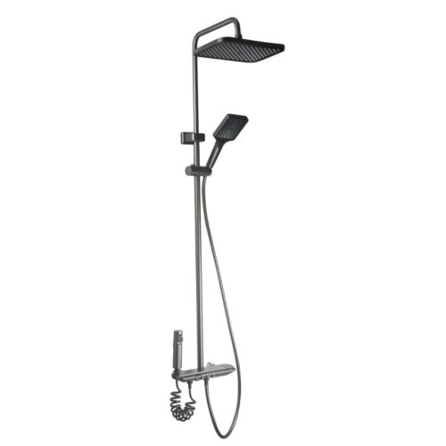 Sistem de duș multifuncțional Zegor Grafi cu panou cu buton tip pian, baterie cu cartuș ceramic, funcție de efect de ploaie - KEM16-A001MG
