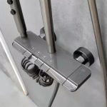 Sistem de duș multifuncțional Zegor Grafi cu panou cu buton tip pian, baterie cu cartuș ceramic, funcție de efect de ploaie - KEM16-A001MG