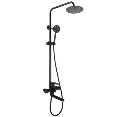Sistem de duș Zegor cu o singură manetă, negru, cu umplutură pentru cadă, duș deasupra capului și duș de mână - PUD16-A045YB