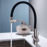 Baterie de lavoar Zegor Black-Crom cu filtru de apă, cioc flexibil și rigid - SAM18-F090YB