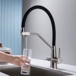 Baterie de lavoar Zegor Black-Crom cu filtru de apă, cioc flexibil și rigid - SAM18-F090YB