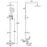 Baterie monocomandă Zegor cromată cu duș deasupra capului și duș de mână - LOB16-A128