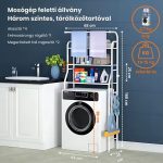 Etajeră de depozitare cu 3 nivele, reglabilă, pentru montare deasupra mașinii de spălat