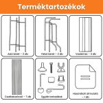 Etajeră de depozitare cu 3 nivele, reglabilă, pentru montare deasupra mașinii de spălat