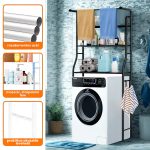 Etajeră de depozitare cu 3 nivele, reglabilă, pentru montare deasupra mașinii de spălat