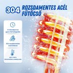 Baterie Electrică cu Încălzitor de Apă, Tub de Încălzire din Oțel Inoxidabil, Reglare Tactilă a Temperaturii, Țeavă Flexibilă de Scurgere, Negru