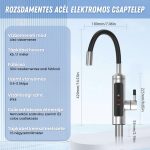 Baterie Electrică cu Încălzitor de Apă, Tub de Încălzire din Oțel Inoxidabil, Reglare Tactilă a Temperaturii, Țeavă Flexibilă de Scurgere, Negru