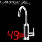 Elektromos vízmelegítős csaptelep hőmérséklet kijelzővel, gyors felfűtéssel – Ezüst