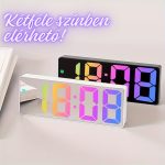 Színes LED Digitális Asztali Ébresztőóra Szundi Funkcióval, Dátum és Hőmérséklet Kijelzéssel – Fekete