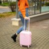 LEONARDO DA VINCI Kabinbőrönd, XS méret, kivehető kerékkel - Rózsaszín