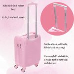LEONARDO DA VINCI Kabinbőrönd, XS méret, kivehető kerékkel - Rózsaszín