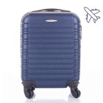 LEONARDO DA VINCI Kabínový kufor, veľkosť XS, rovné pruhy – tmavomodrá farba