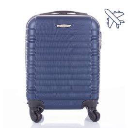   LEONARDO DA VINCI Kabinbőrönd, XS méret, egyenes csíkozás - Sötétkék