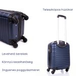 LEONARDO DA VINCI Kabínový kufor, veľkosť XS, rovné pruhy – tmavomodrá farba