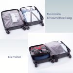 LEONARDO DA VINCI Kabínový kufor, veľkosť XS, rovné pruhy – tmavomodrá farba