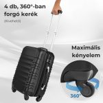 Cestovný kufor LEONARDO DA VINCI, veľkosť S, s odnímateľnými kolieskami 40 × 33 × 20 cm – Čierny