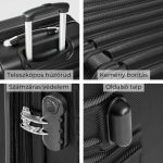 Cestovný kufor LEONARDO DA VINCI, veľkosť S, s odnímateľnými kolieskami 40 × 33 × 20 cm – Čierny