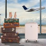 LEONARDO DA VINCI Kabínový kufor, veľkosť XS, s odnímateľnými kolieskami – krémová farba