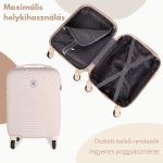 LEONARDO DA VINCI Kabínový kufor, veľkosť XS, s odnímateľnými kolieskami – krémová farba