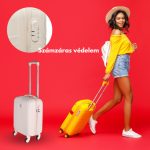 LEONARDO DA VINCI Kabínový kufor, veľkosť XS, s odnímateľnými kolieskami – krémová farba