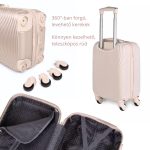 LEONARDO DA VINCI Kabínový kufor, veľkosť XS, s odnímateľnými kolieskami – krémová farba