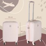 LEONARDO DA VINCI Kabínový kufor, veľkosť XS, s odnímateľnými kolieskami – krémová farba